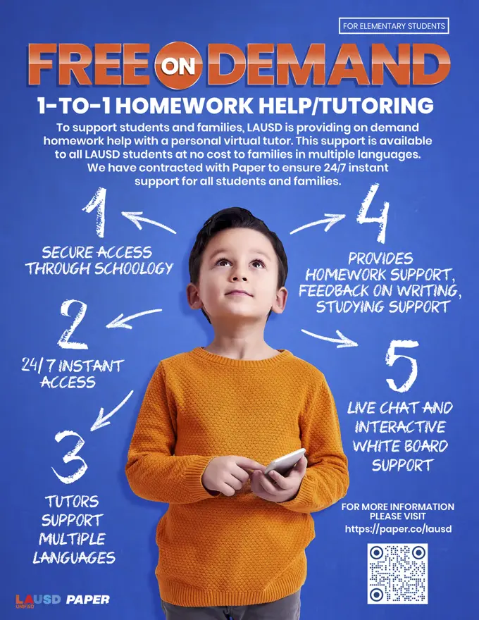 Flyer for families that need tutoring services for their child at home